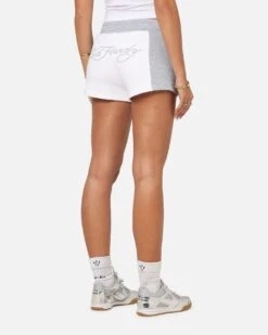 Ed Hardy Women's Fleece Shorts White/Grey