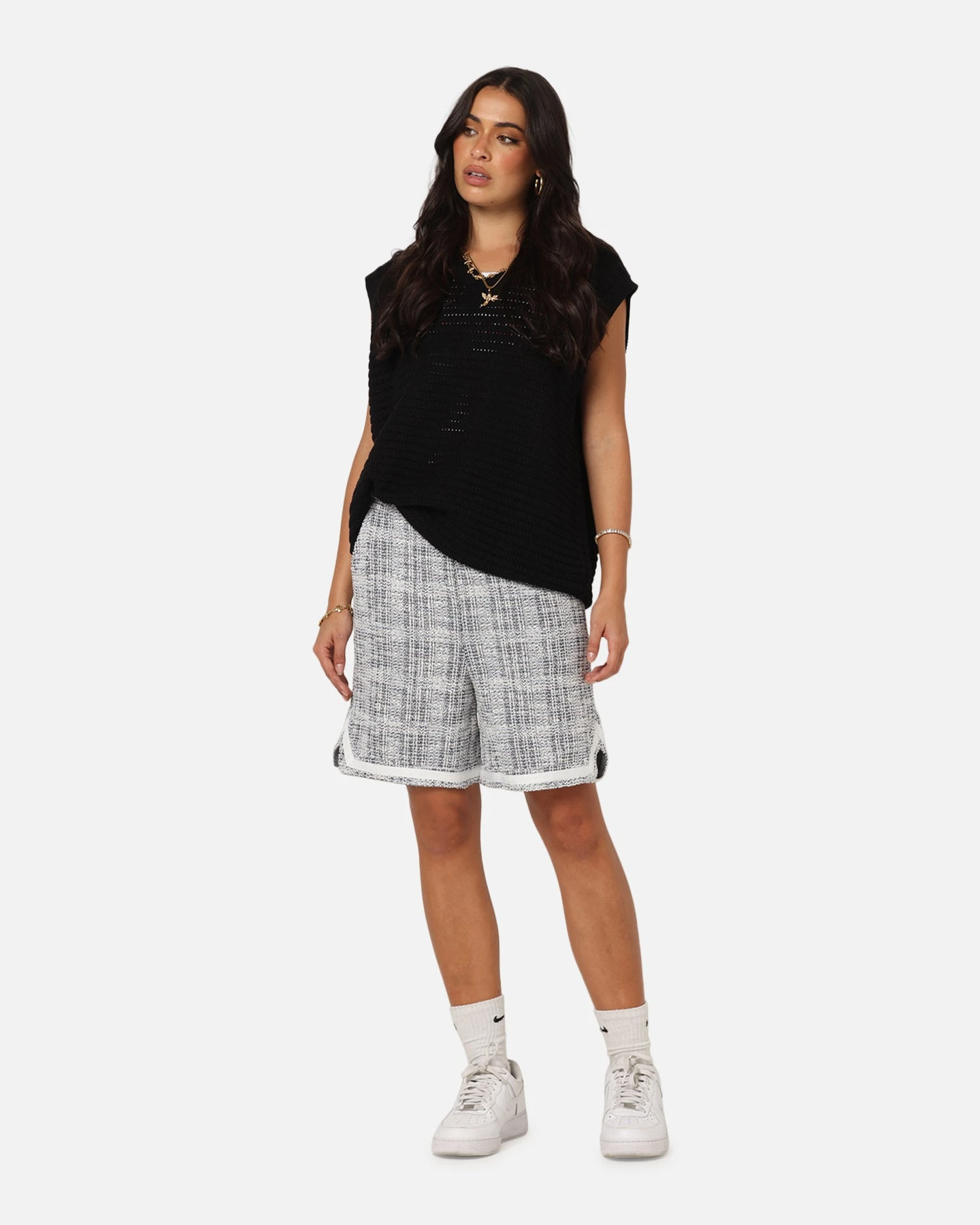 XXIII Textured Ball Shorts Navy/Cream 4 XXIII Textured Ball Shorts Navy/Cream - Image 2