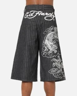 Ed Hardy Shinjuku Jorts Black Pinstripe 17 Ed Hardy Shinjuku Jorts Black Pinstripe -Culture kings 03013524 YB590 mens 0080