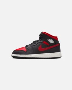 Jordan Kids' Air Jordan 1 Mid (GS) Black/Varsity Red