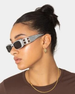 Balenciaga BB0096S-013 Balenciaga Dynasty Shiny Black/Smoke