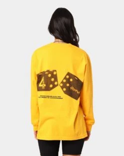 4HUNNID Roll The Dice Long Sleeve T-Shirt Mustard 16 4HUNNID Roll The Dice Long Sleeve T-Shirt Mustard -Culture kings 08000654 YM017 womens 0060