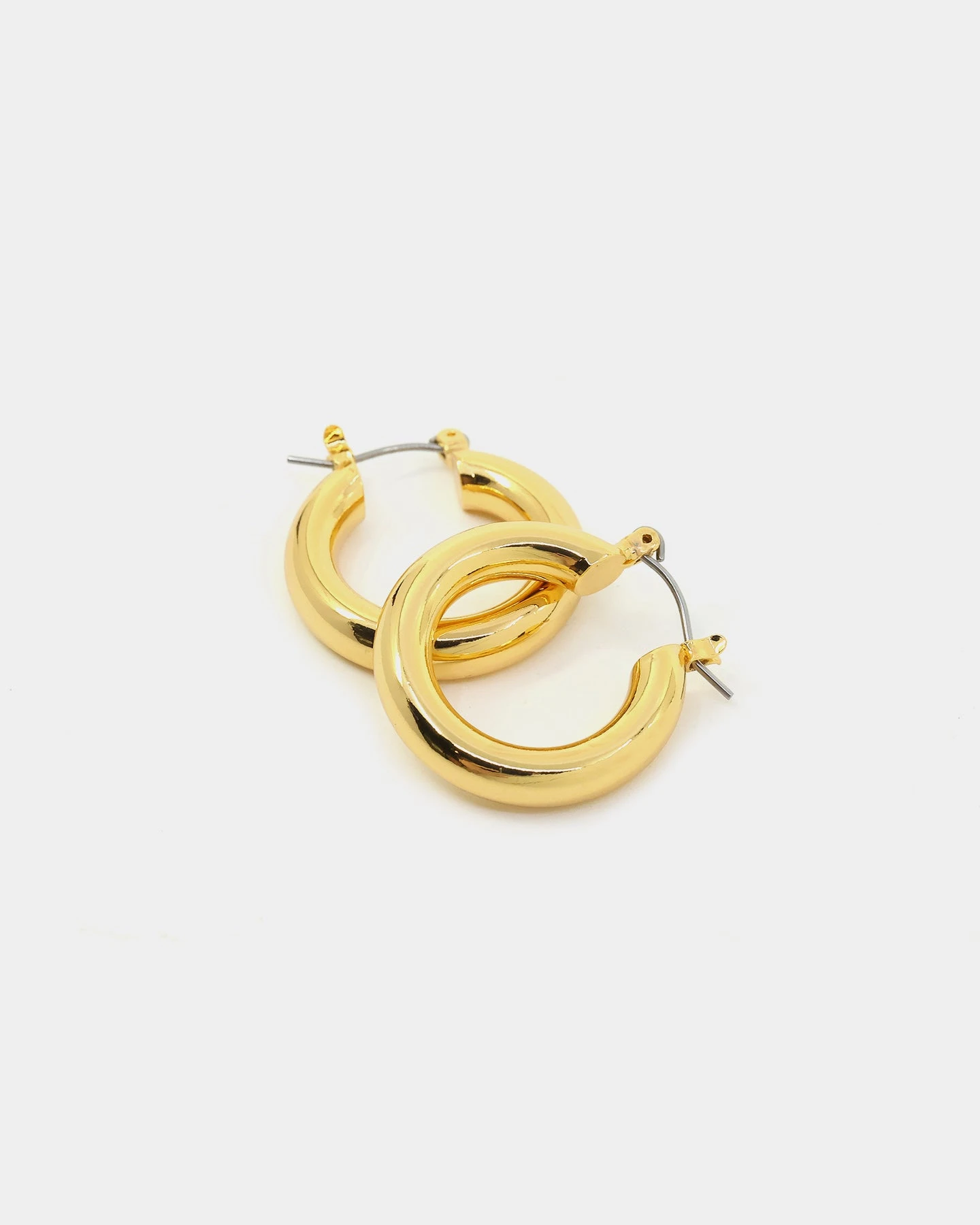 Raising Hell Staple Gold Hoop Earrings Gold 4 Raising Hell Staple Gold Hoop Earrings Gold - Image 2