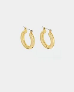 Raising Hell Staple Gold Hoop Earrings Gold 13 Raising Hell Staple Gold Hoop Earrings Gold -Culture kings 09000564 YG200 default 0020