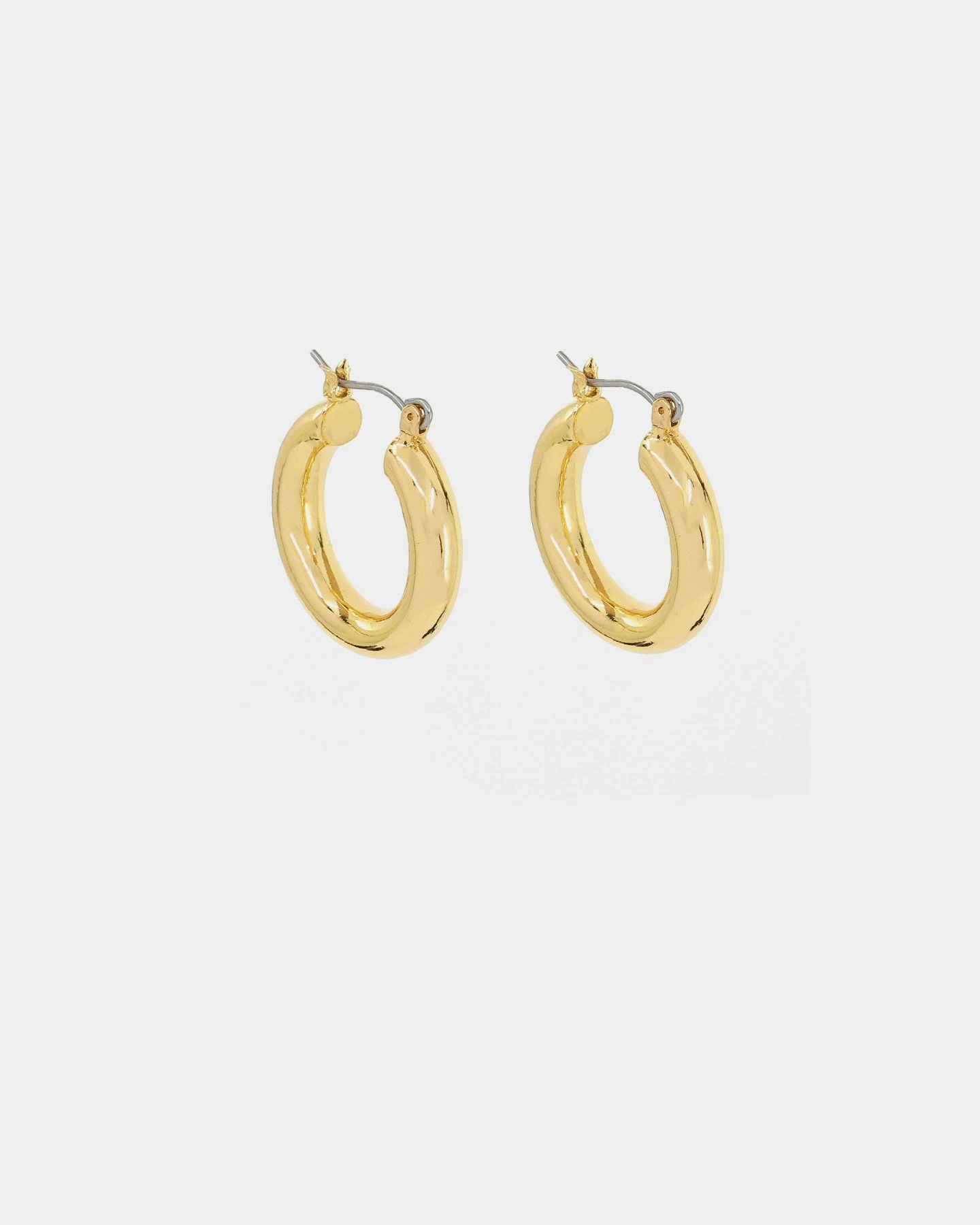 Raising Hell Staple Gold Hoop Earrings Gold 6 Raising Hell Staple Gold Hoop Earrings Gold - Image 4