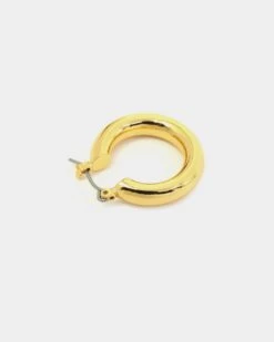 Raising Hell Staple Gold Hoop Earrings Gold 14 Raising Hell Staple Gold Hoop Earrings Gold -Culture kings 09000564 YG200 default 0030