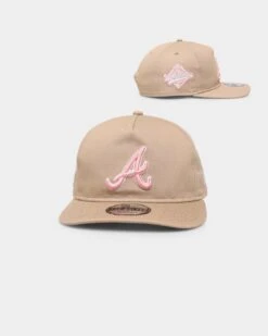 New Era Atlanta Braves 'Tumbleweed Sundae' Old Golfer Snapback Khaki/Pink
