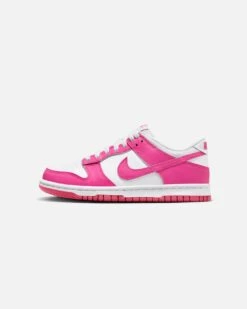 Nike Kids' Dunk Low (GS) White/Laser Fuchsia