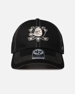 '47 BRAND 47 Brand Anaheim Ducks 'Contrast Stitch' 47 Clean Up Strapback Black/Bone
