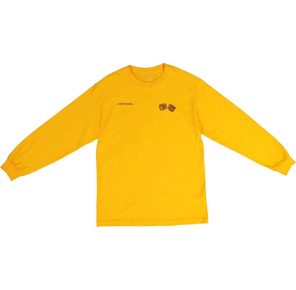 4HUNNID Roll The Dice Long Sleeve T-Shirt Mustard 11 4HUNNID Roll The Dice Long Sleeve T-Shirt Mustard - Image 9